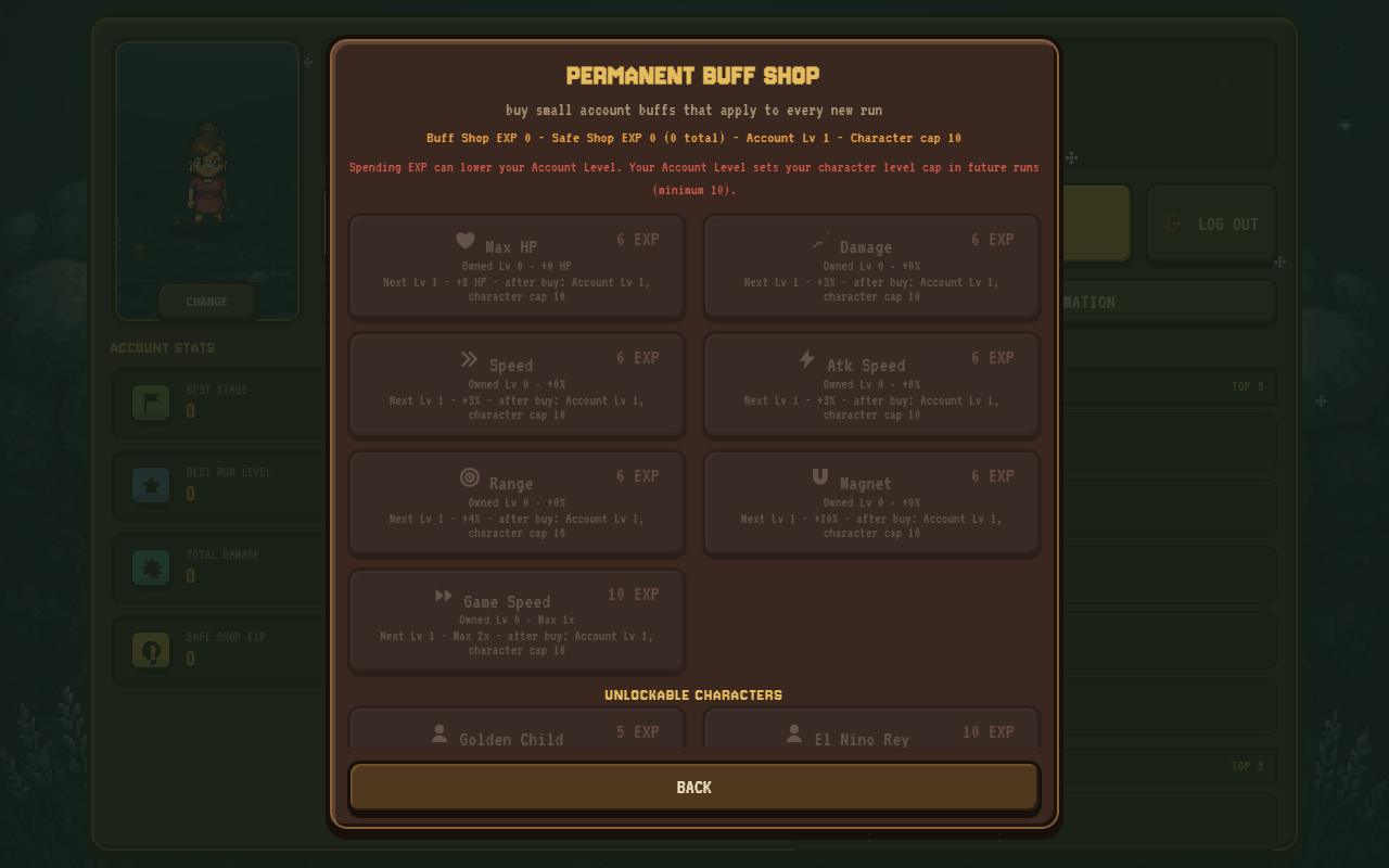 Chancla Fury permanent progression screen